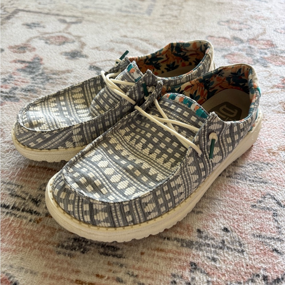 Hey Dude Women’s Slip-On Sneakers with Aztec pattern